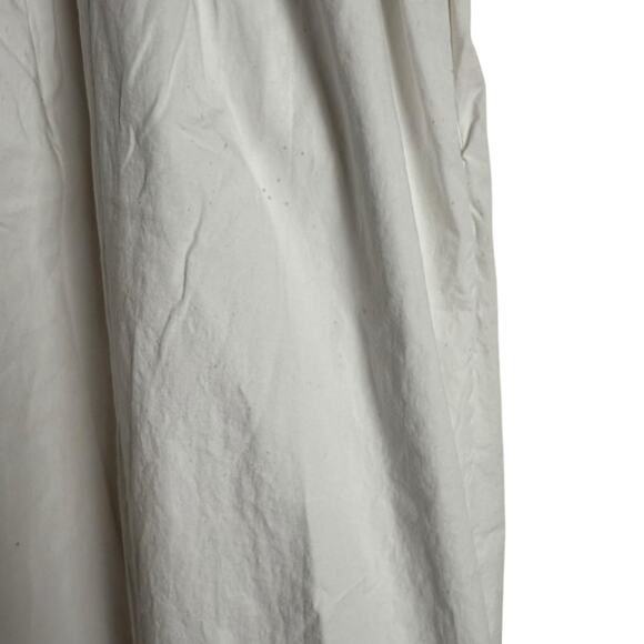 Staud Jackson White Smocked V-Neck Short Sleeve A-Line Midi Dress Size Large - Picture 14 of 16